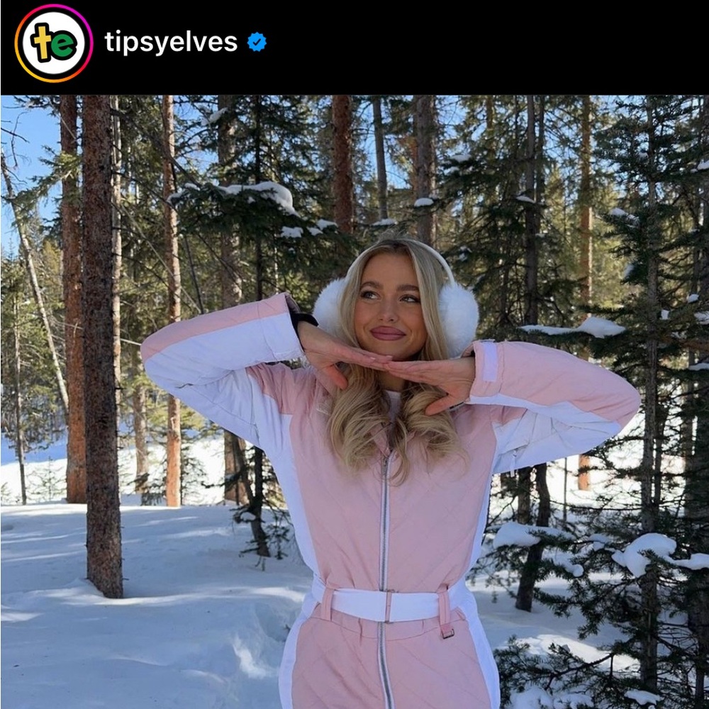 TipsyElves Women’s Powder Pink Snowsuit NWT!!